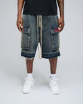 Lovestones Paradise Cargo Jorts - Blue Denim