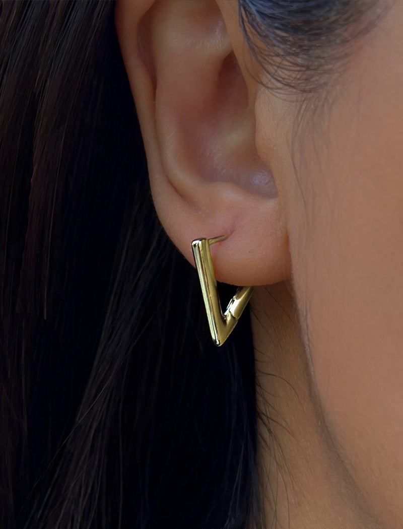 ACHIEVE Triangle Huggies Earrings | Sterling Silver