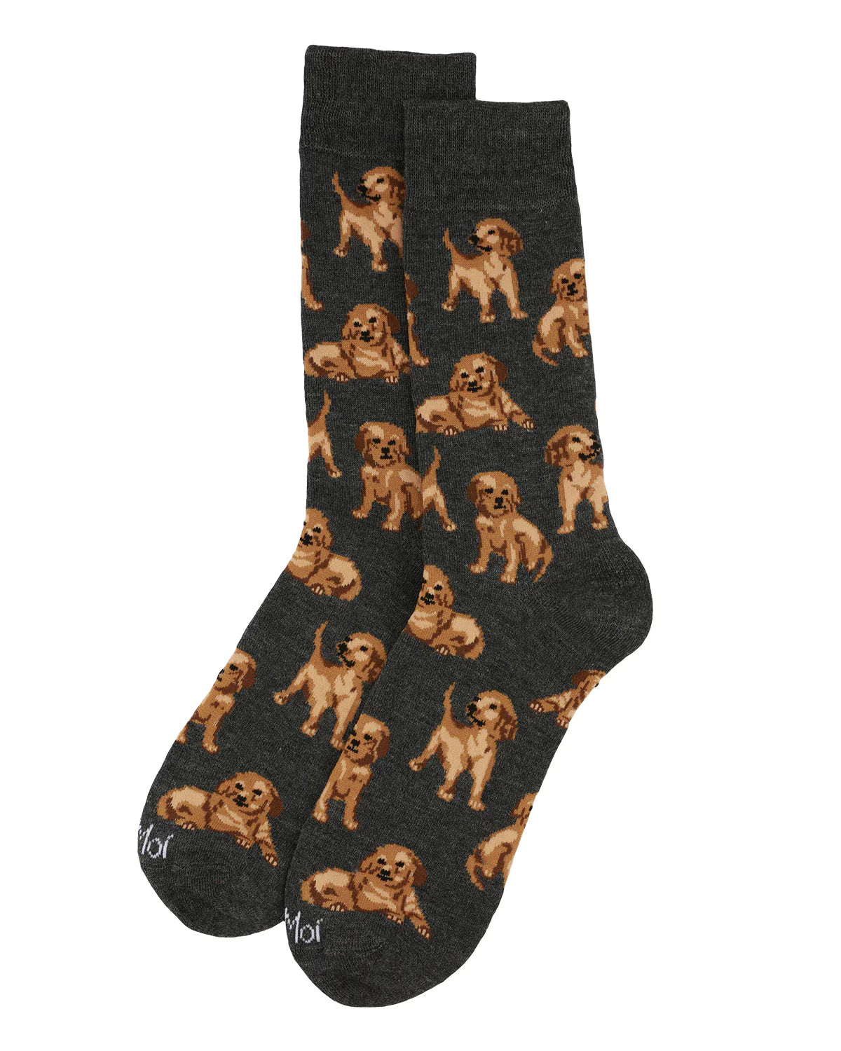Mens - Happy Puppies Bamboo Crew Socks