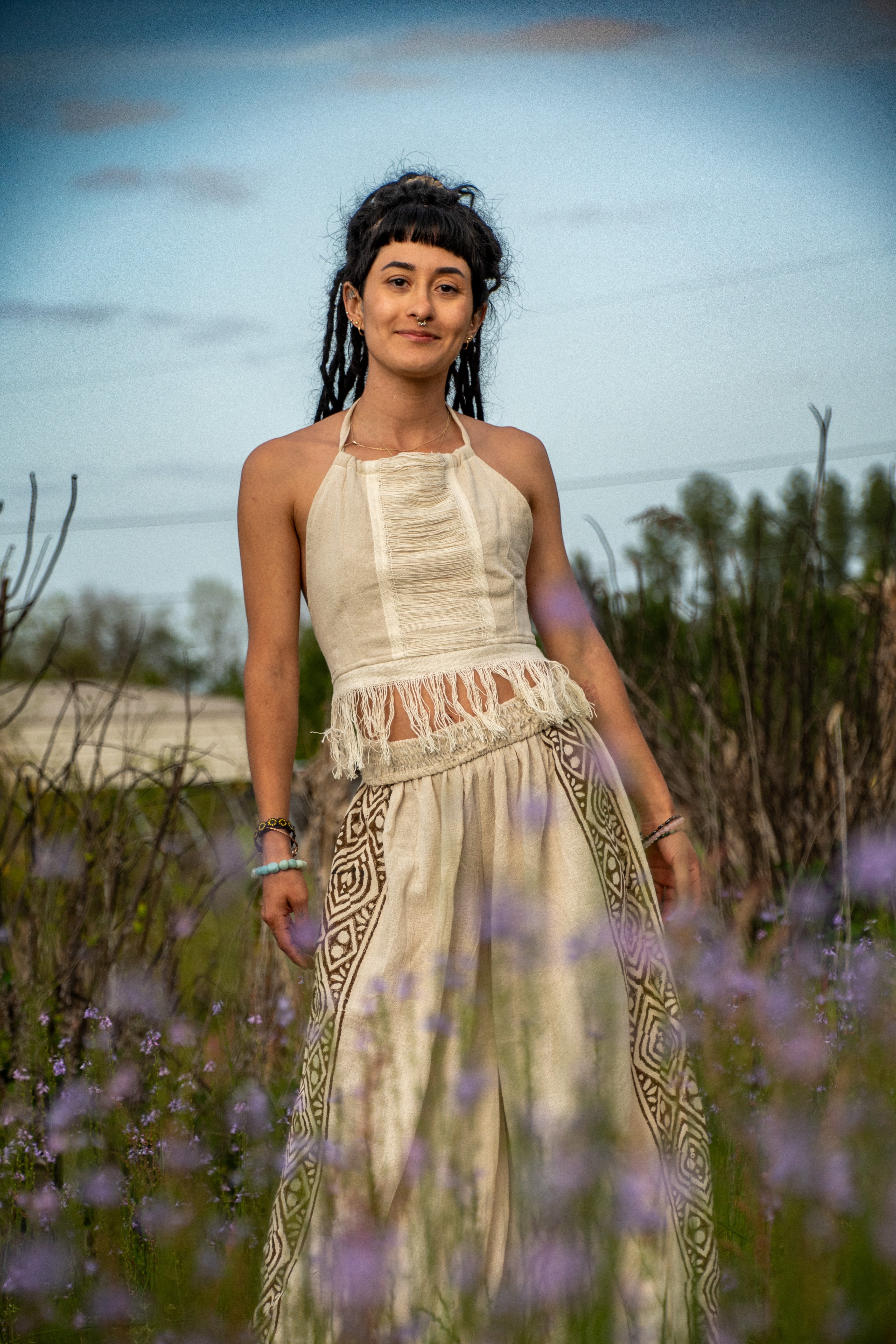 Intuition - Tribal Pants - Available in Cream and Brown - One Size Fits Most