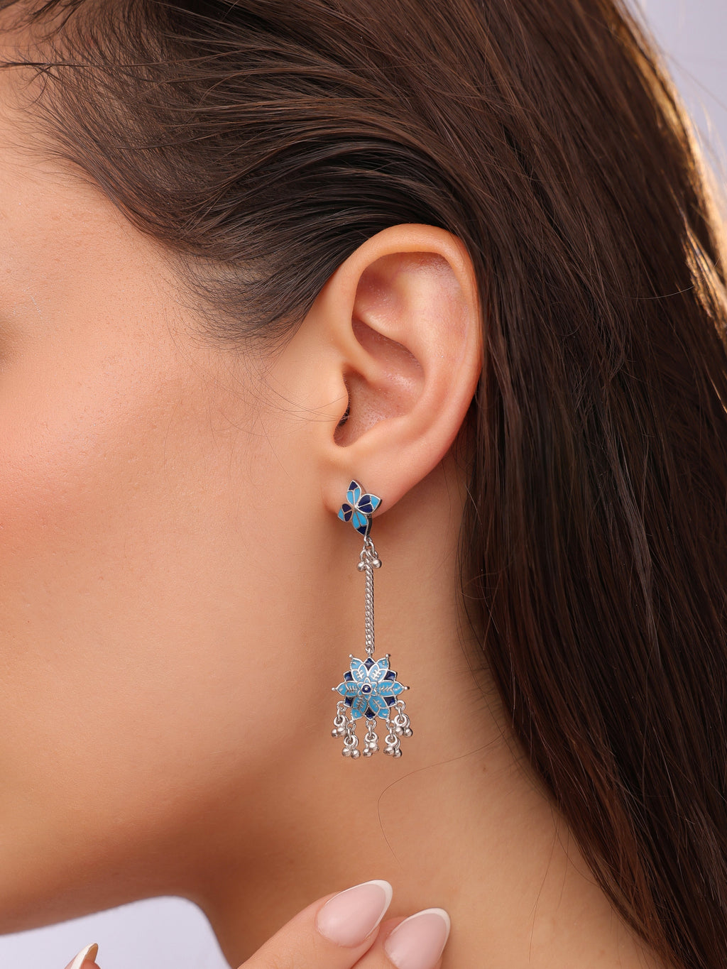 Mosaic Rose Garden Chandelier Earrings