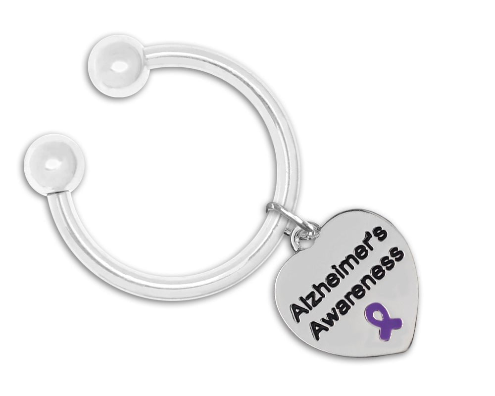Alzheimer's Awarenes Heart Key Chains