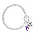 Alzheimer's Purple Ribbon Rope Bracelets