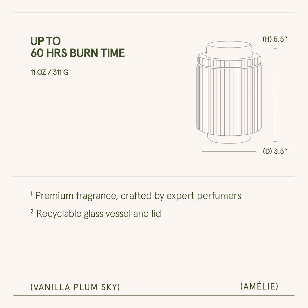 Amélie – Vanilla Plum Sky 11oz Candle