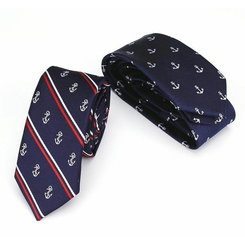 Anchor Print Collection Skinny Ties - 2 Colors & Styles