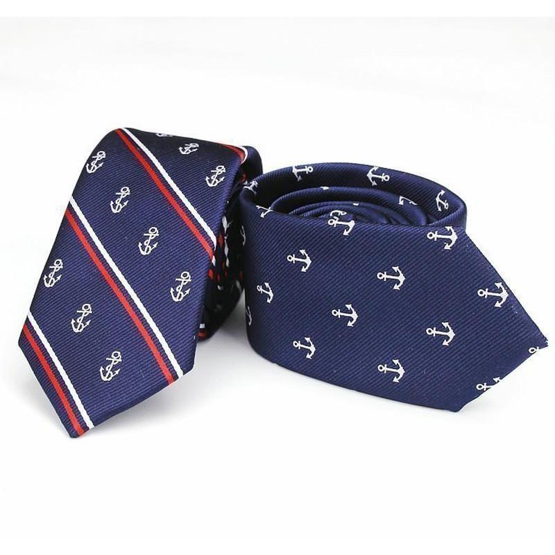 Anchor Print Collection Skinny Ties - 2 Colors & Styles