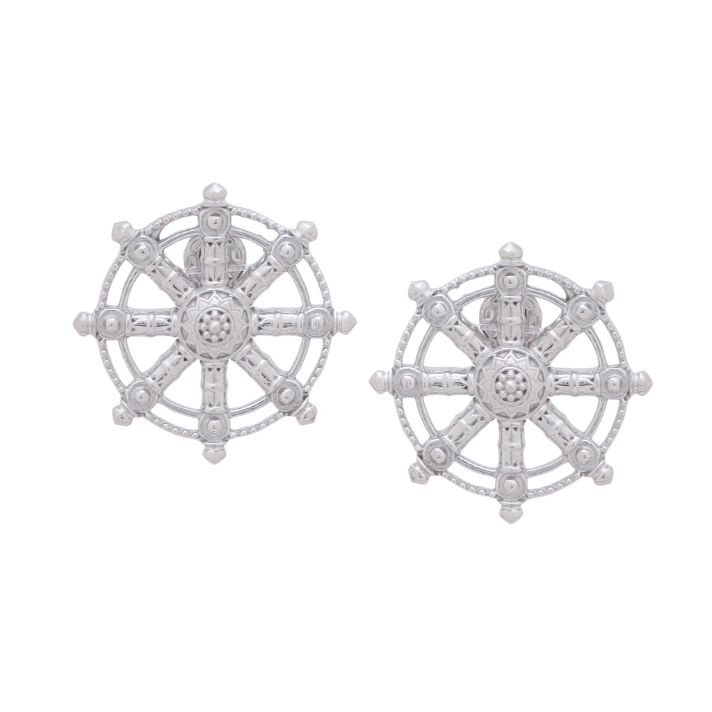 Dharma Wheel Stud Earrings
