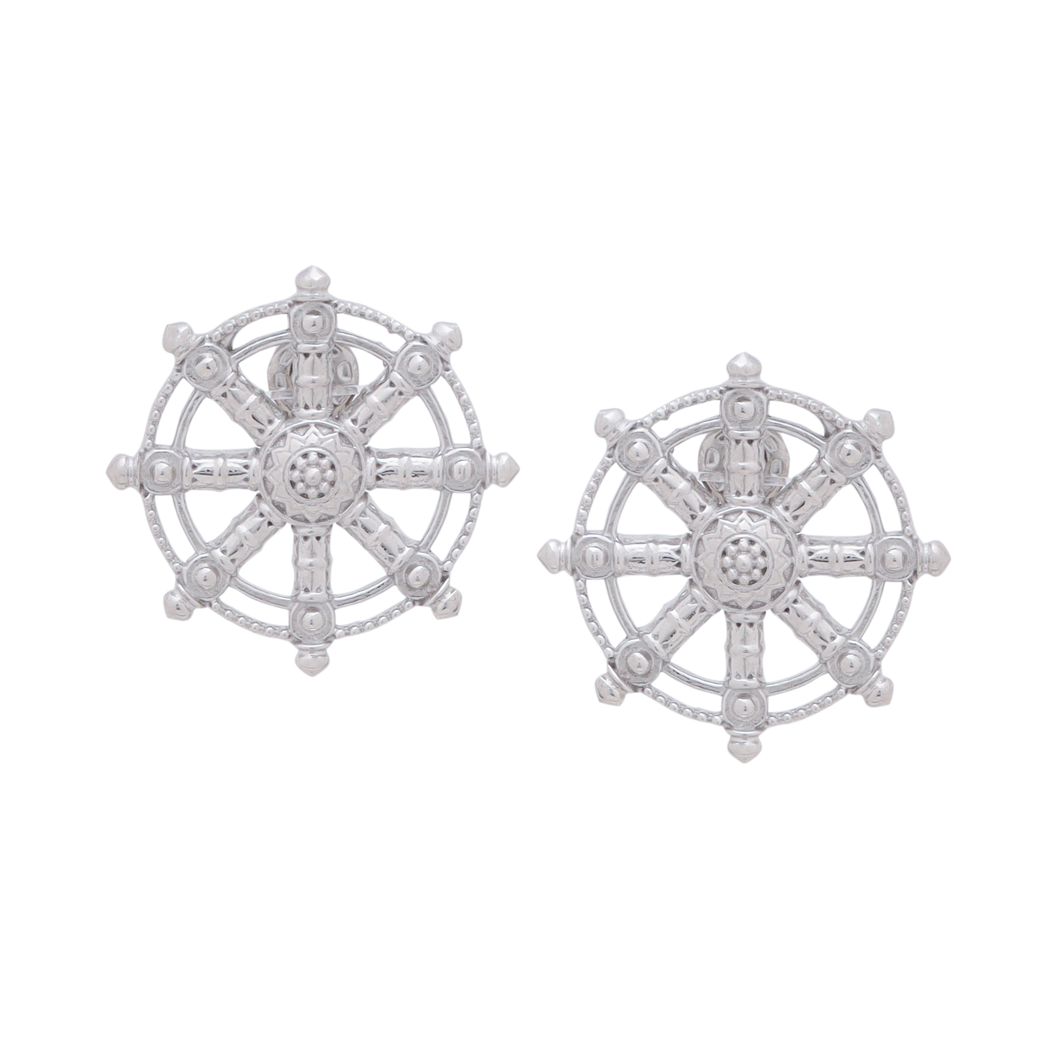 Dharma Wheel Stud Earrings