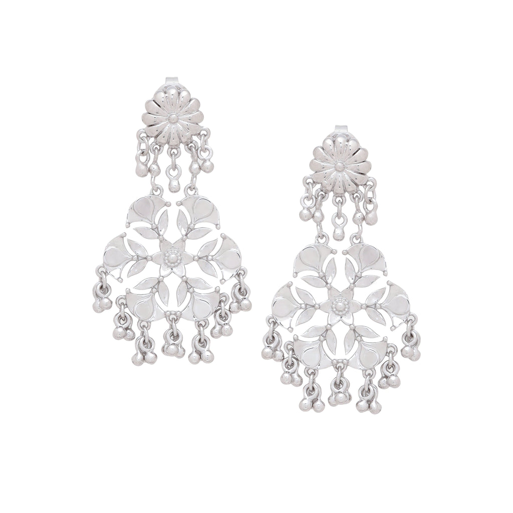 Divine Diya Blossom Chandelier Earrings
