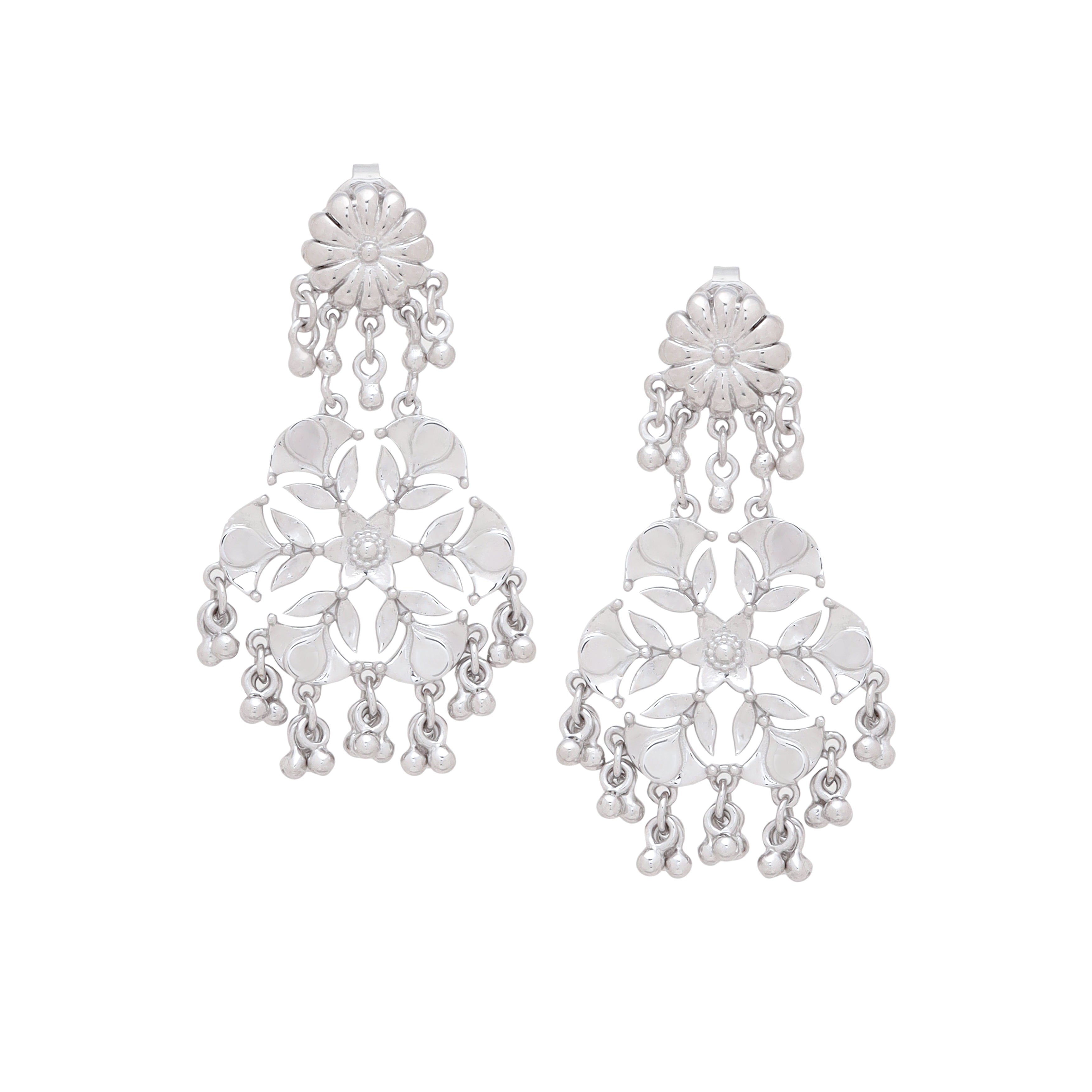 Divine Diya Blossom Chandelier Earrings