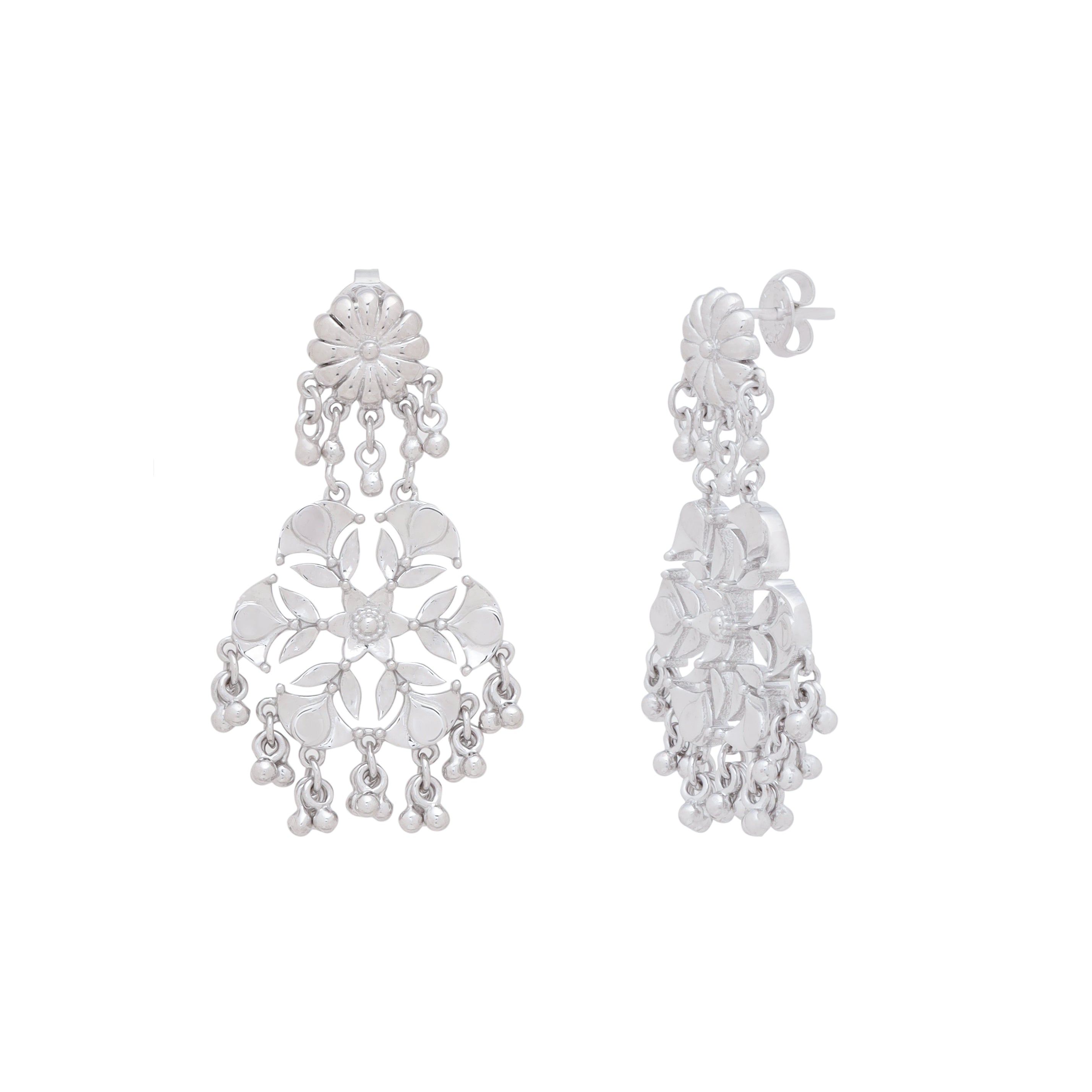 Divine Diya Blossom Chandelier Earrings