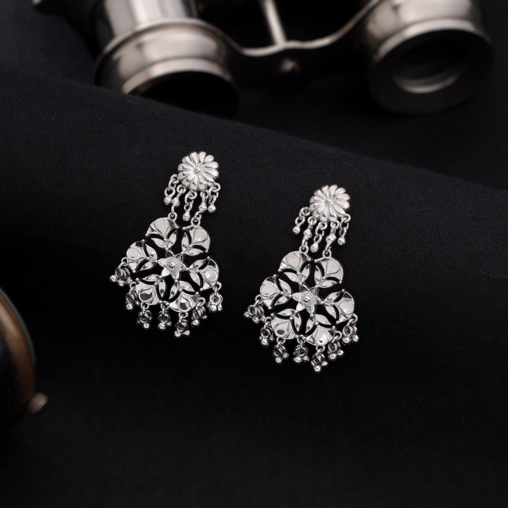 Divine Diya Blossom Chandelier Earrings