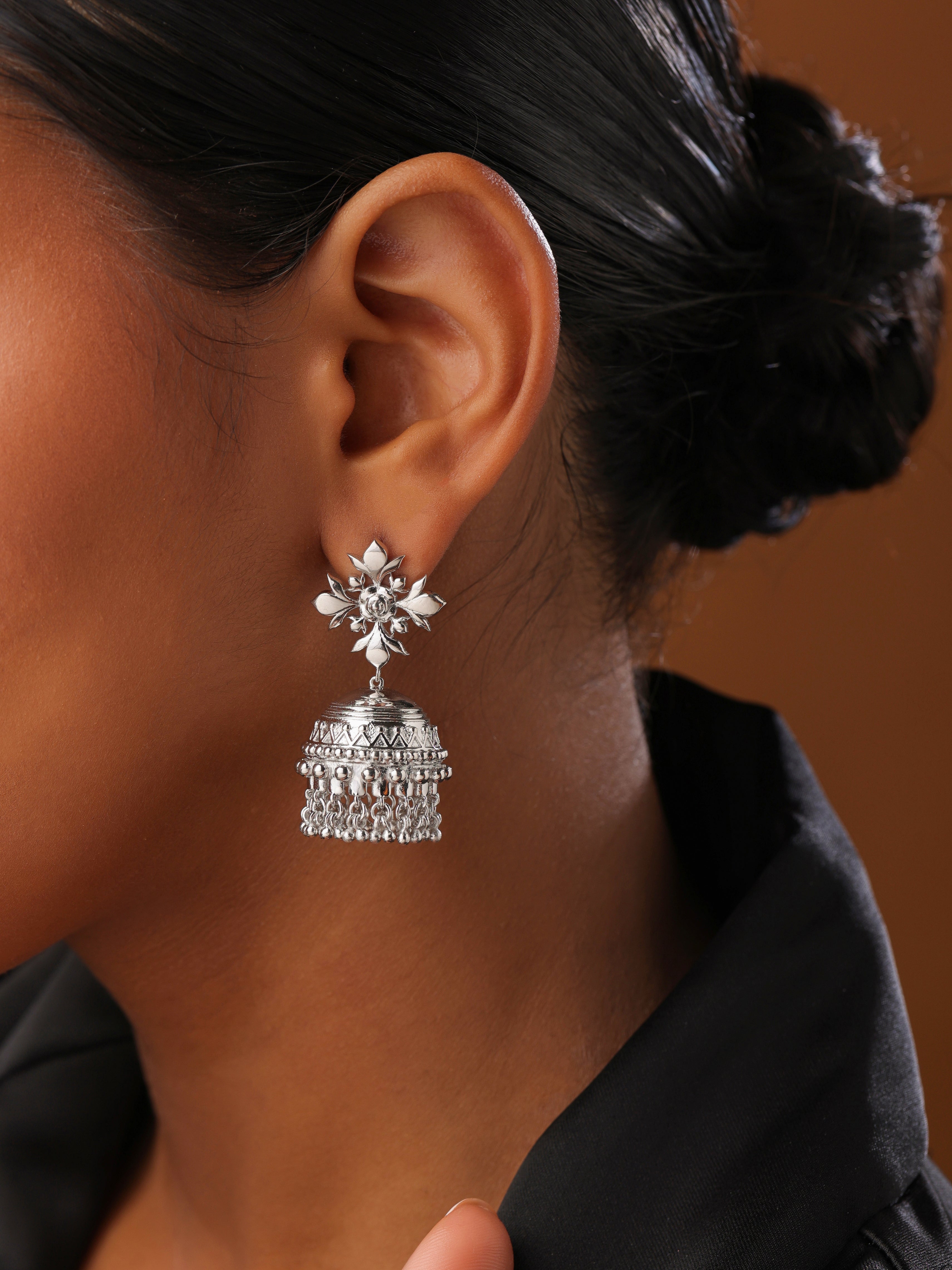 Dreamcatcher Lotus Jhumka Earrings