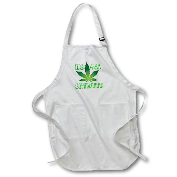 Apron - Its 420 Somewhere Marijuanna Funny