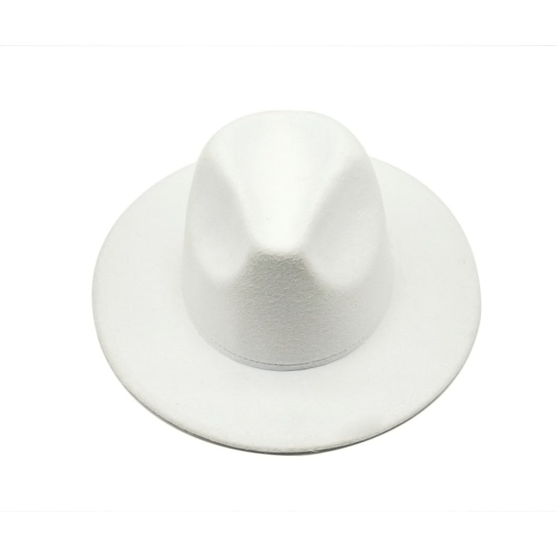Autumn Winter Womens Felt Hat Fedoras Big Brim Hats For Women British