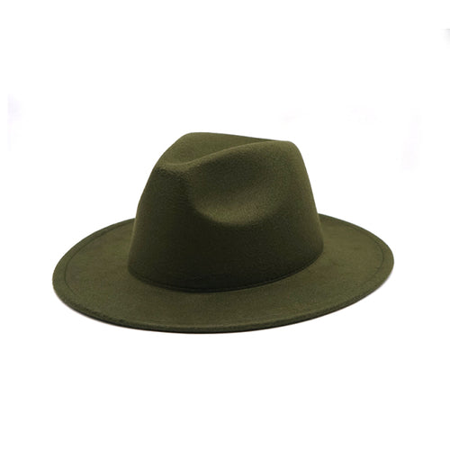Autumn Winter Womens Felt Hat Fedoras Big Brim Hats For Women British