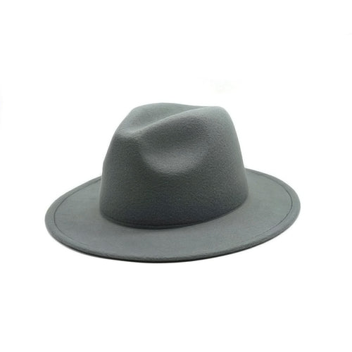 Autumn Winter Womens Felt Hat Fedoras Big Brim Hats For Women British