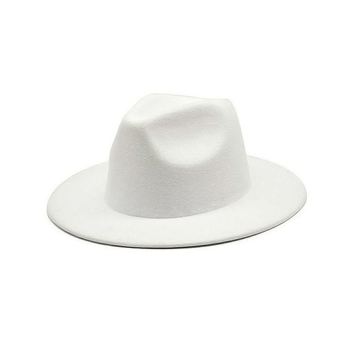 Autumn Winter Womens Felt Hat Fedoras Big Brim Hats For Women British