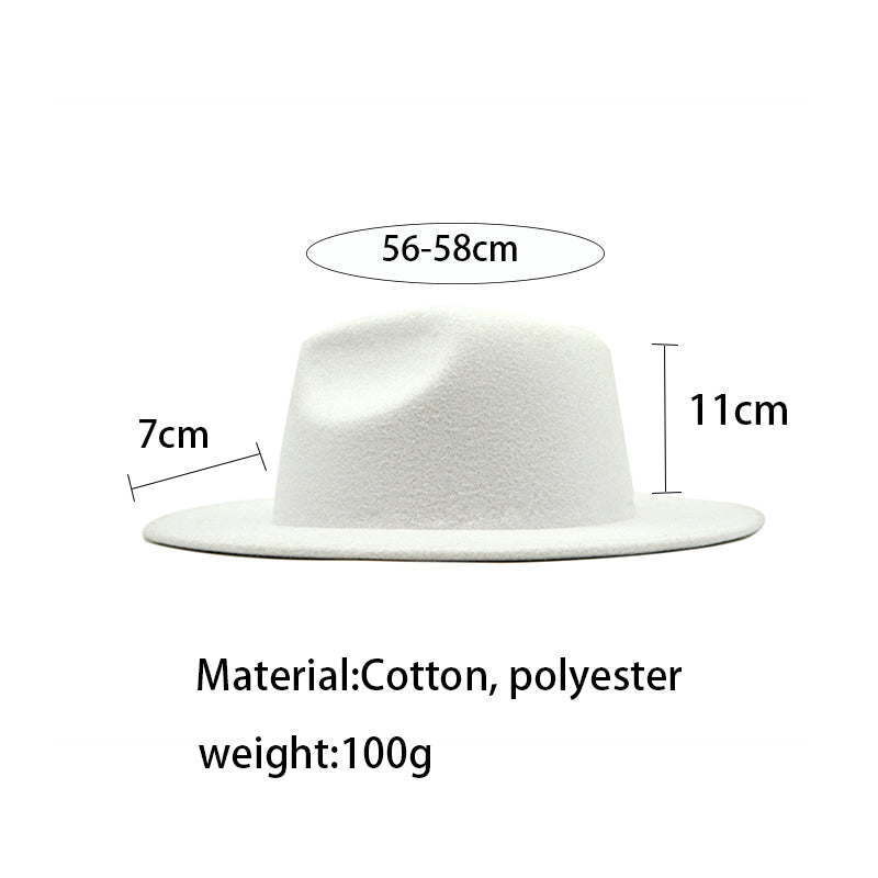 Autumn Winter Womens Felt Hat Fedoras Big Brim Hats For Women British