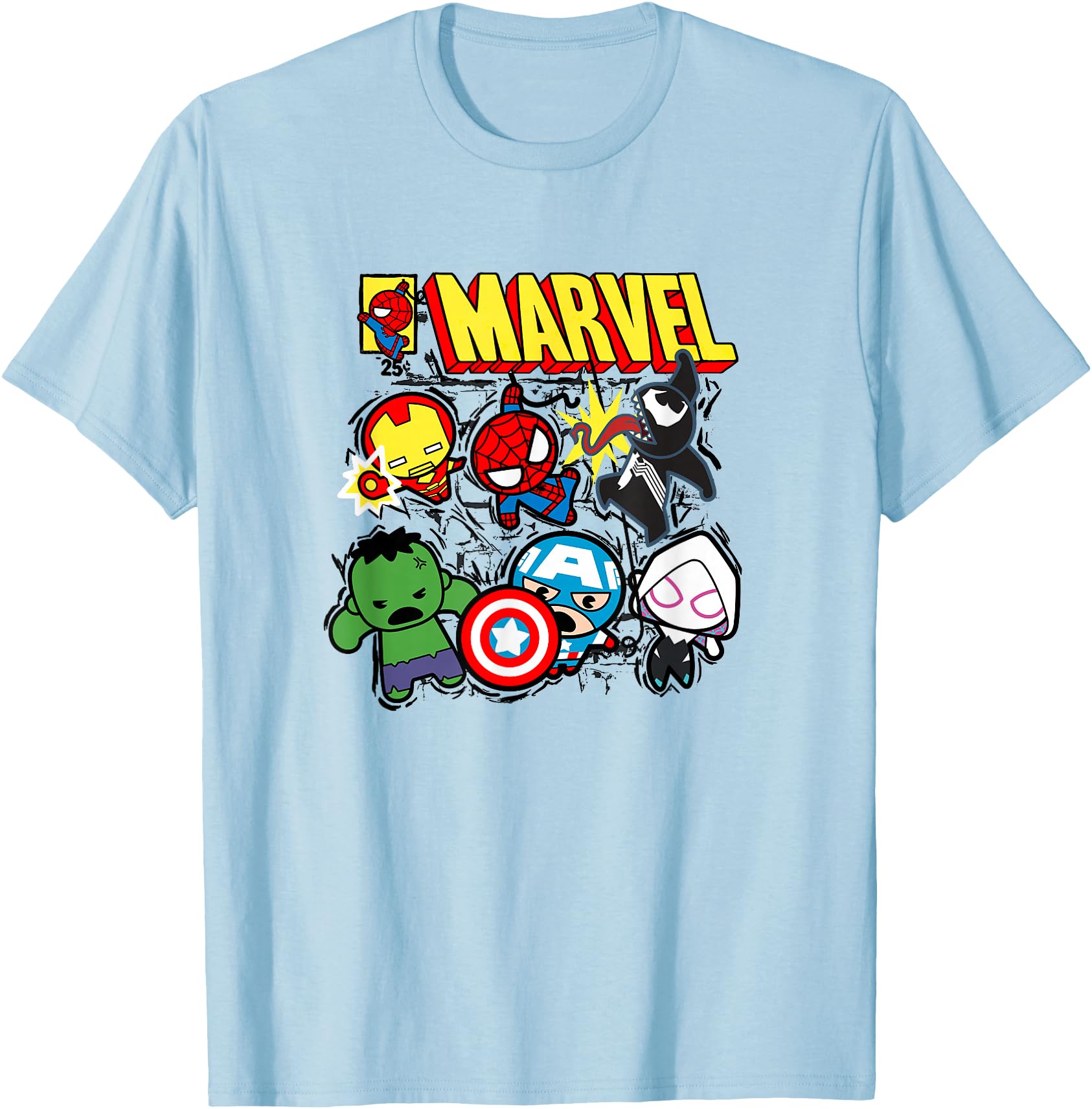 Marvel Kawaii Chibi Avengers Spider People T-Shirt - Graphic Print Unisex