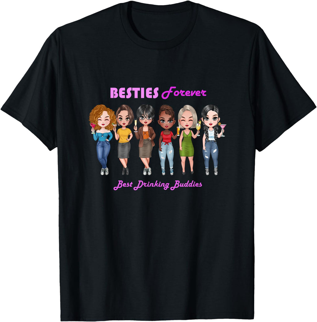 Besties Forever Best Drinking Buddies Hoodie - Aesthetic Graphic Men Women