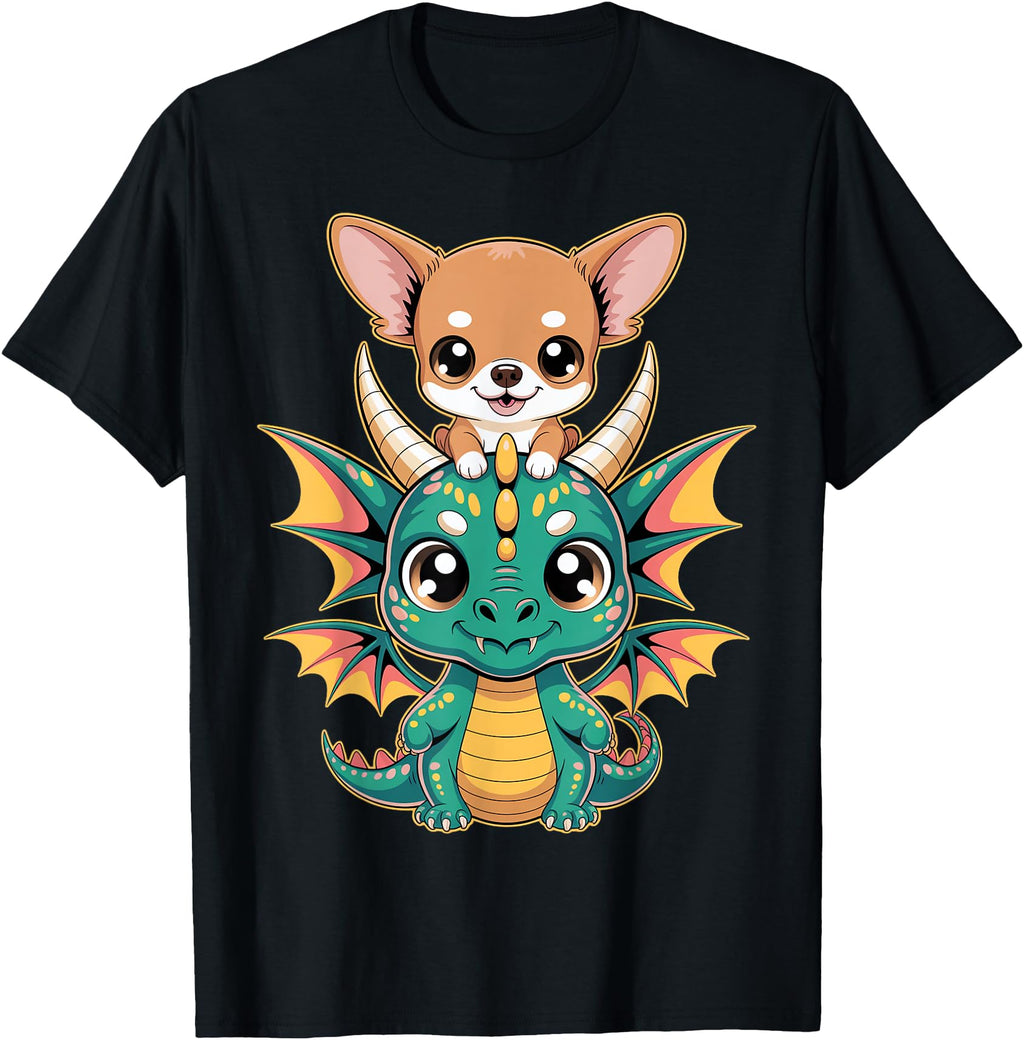 Authentic Chibi Dragon Chihuahua Hoodie - Novelty Apparel for Adults