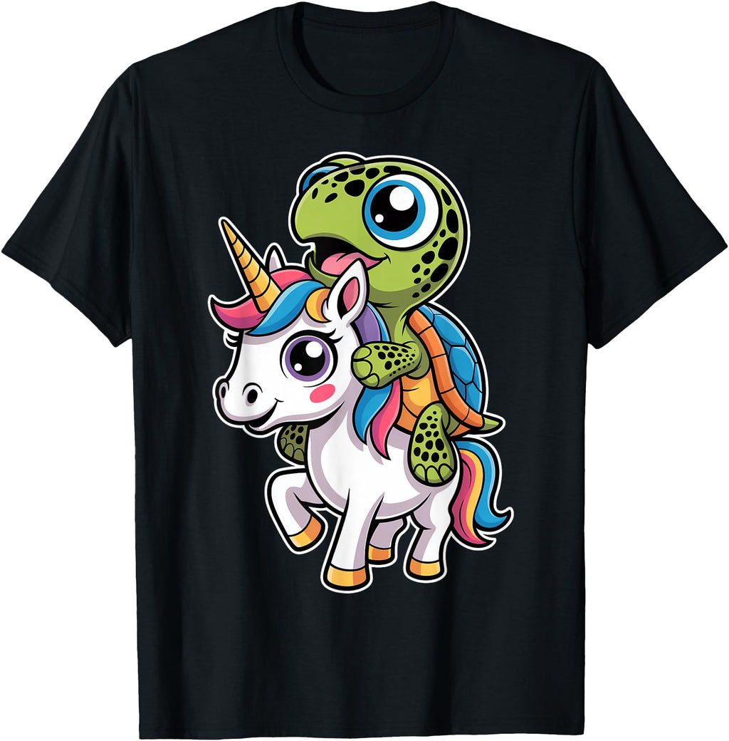 Chibi Unicorn Turtle Rider Exclusive Sweatshirt - Minimalist Print Unisex