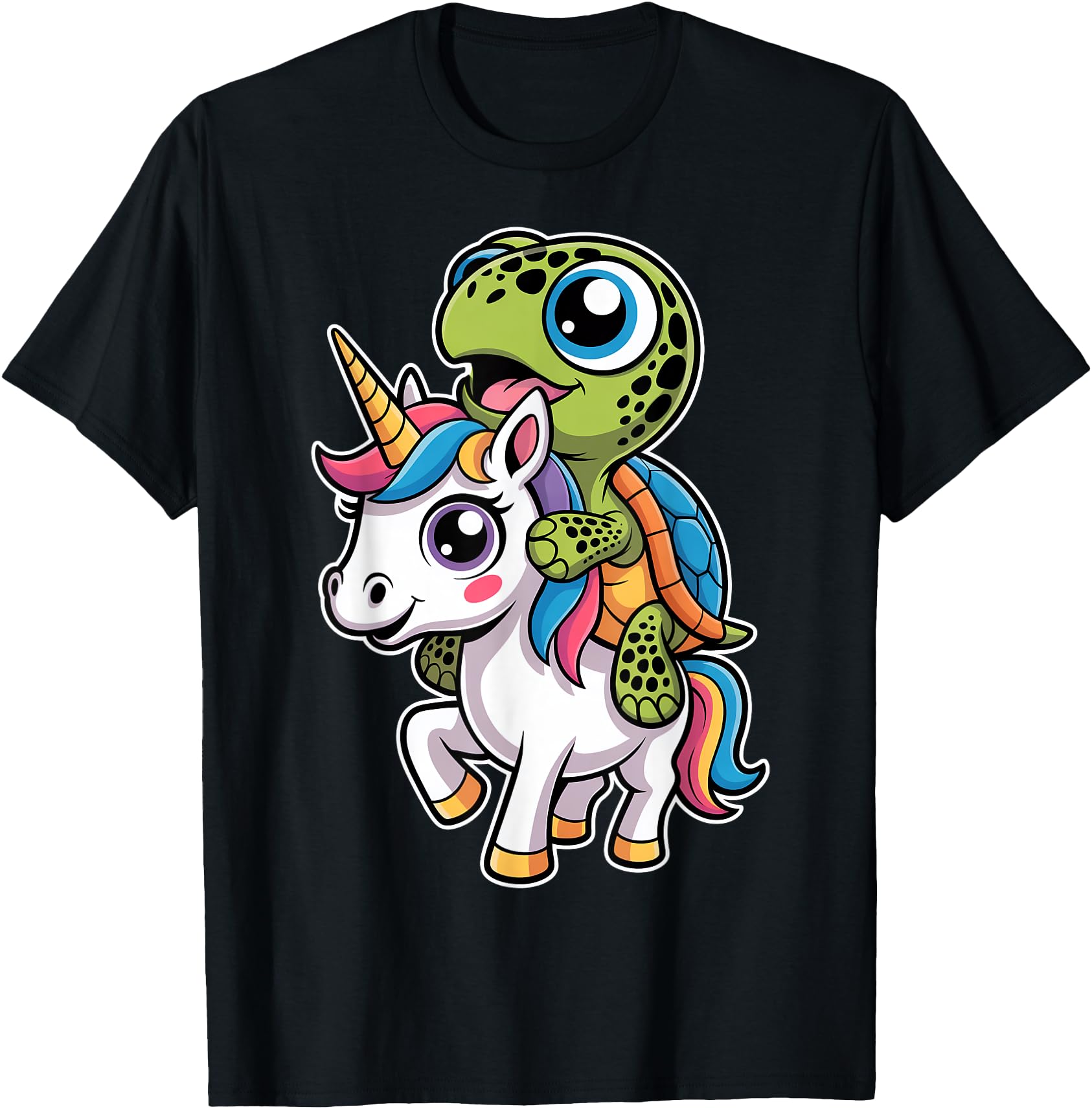 Chibi Unicorn Turtle Rider Exclusive Sweatshirt - Minimalist Print Unisex