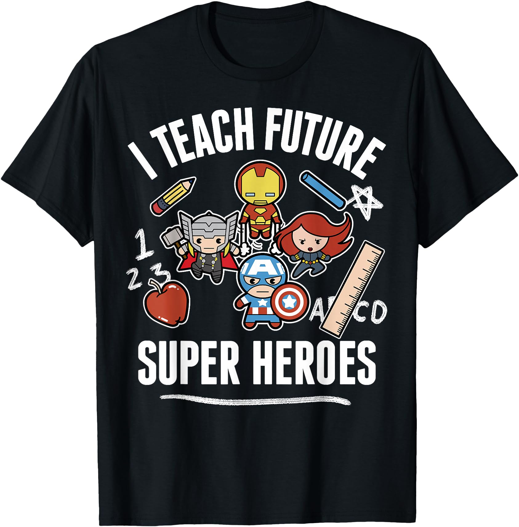 Marvel Avengers I Teach Super Heroes T-Shirt - Custom Art Print for Adults
