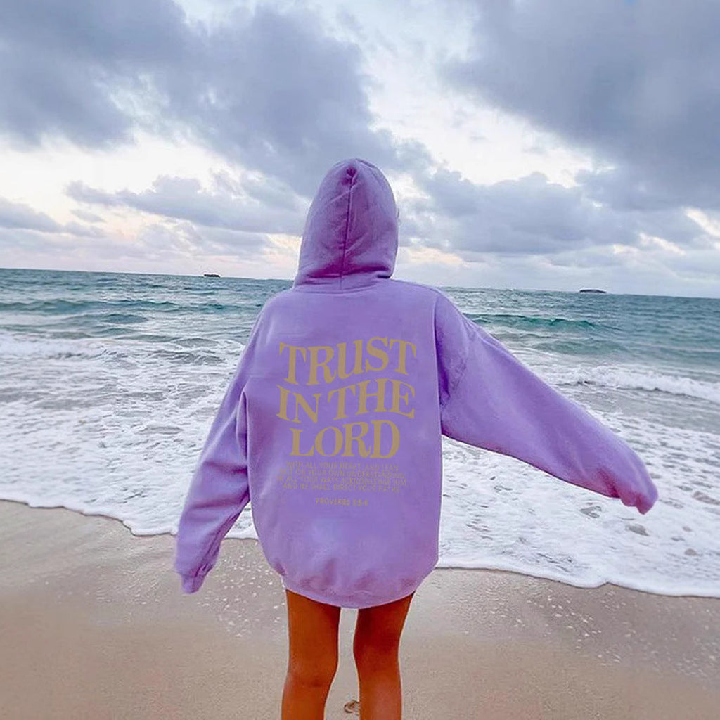 Letter printed hooded sweatshirt