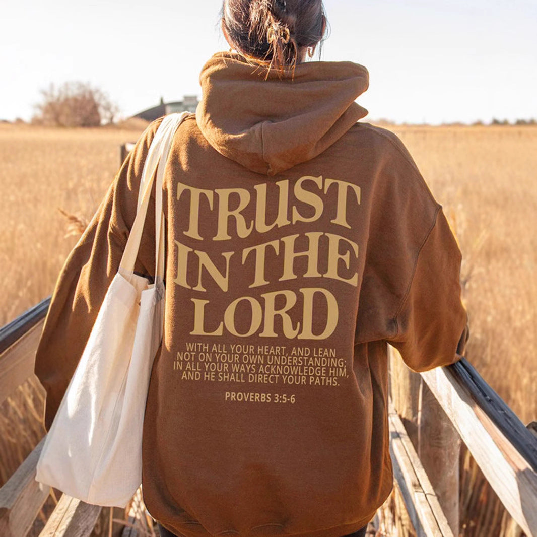 Letter printed hooded sweatshirt