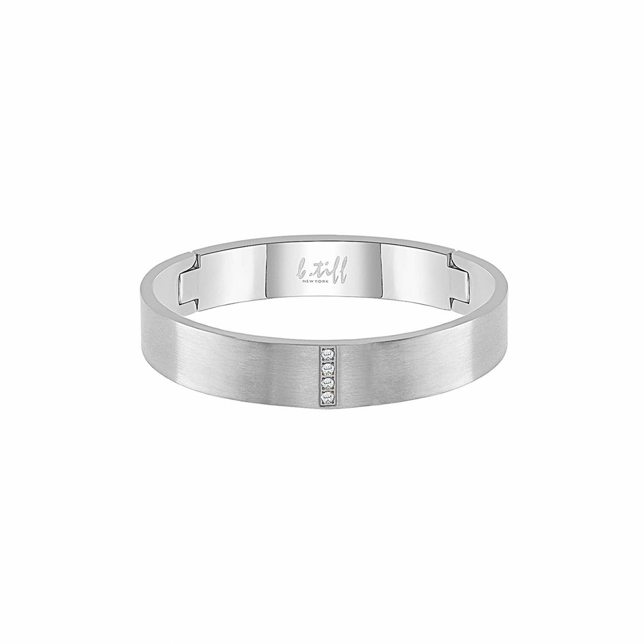 BG223W B.Tiff 4-Stone Matte Wide Bangle Bracelet