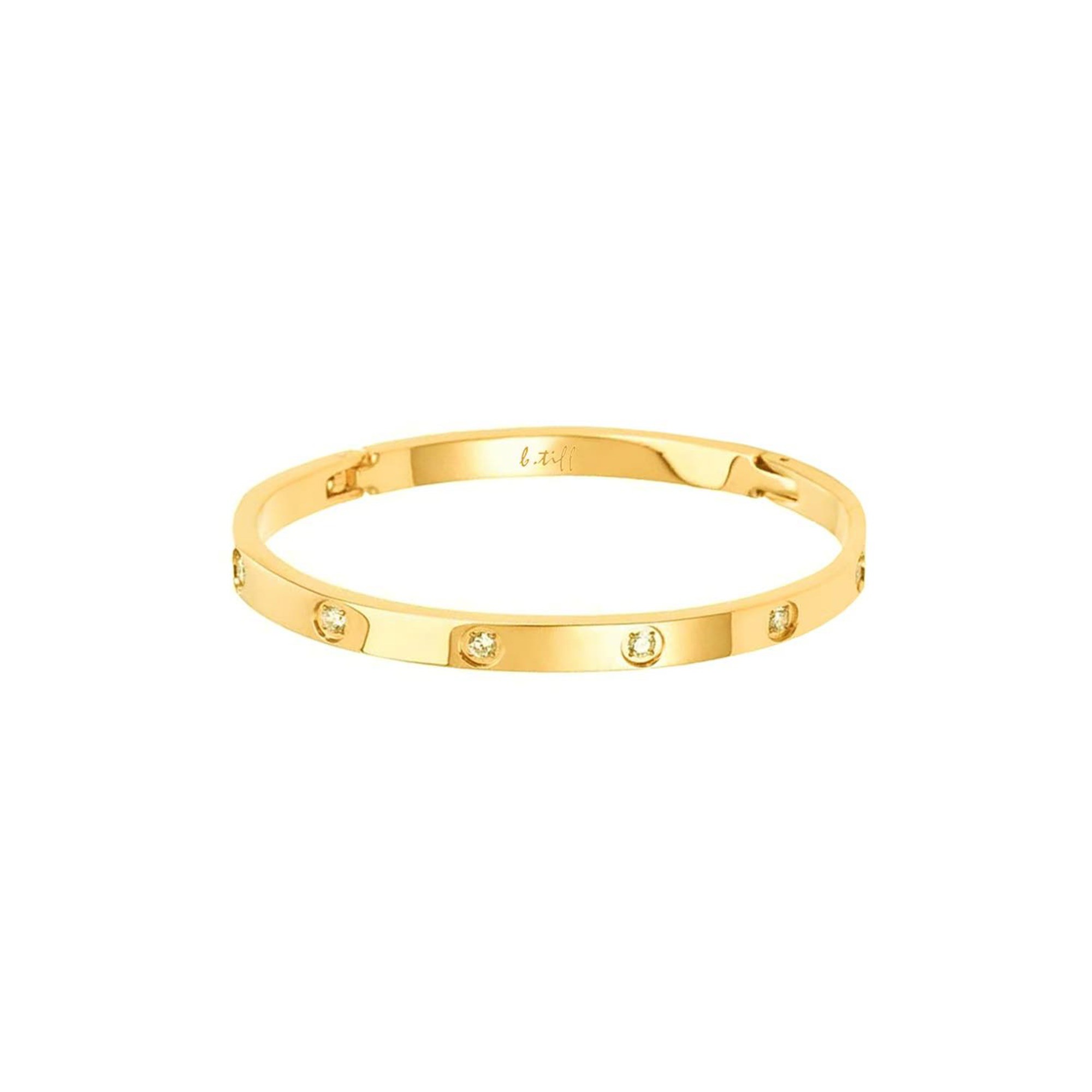 BG308GP B.Tiff 8-Stone High Polish Gold Bangle Bracelet