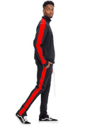 Single Stripe Zip Up Track Jacket and Track Pant Matching Set SET123