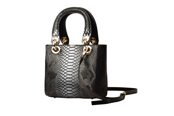 Bravo Handbags BH30-1889BLK Mini Galina in Python Print Handbag, B