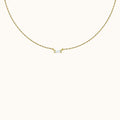 Bar Square Necklace with White Gem