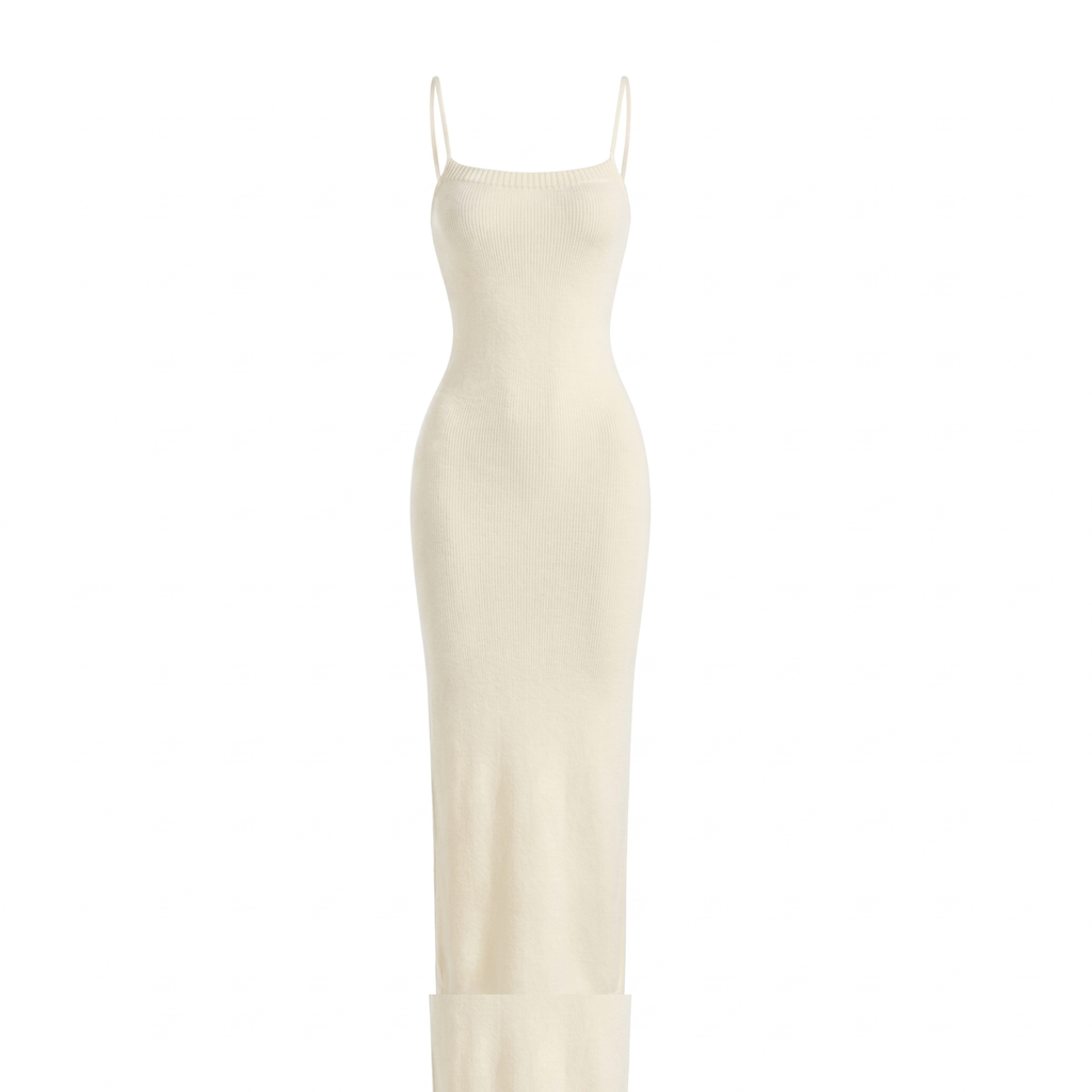 Bare Muse Ivory Cloud-Knit Maxi Dress