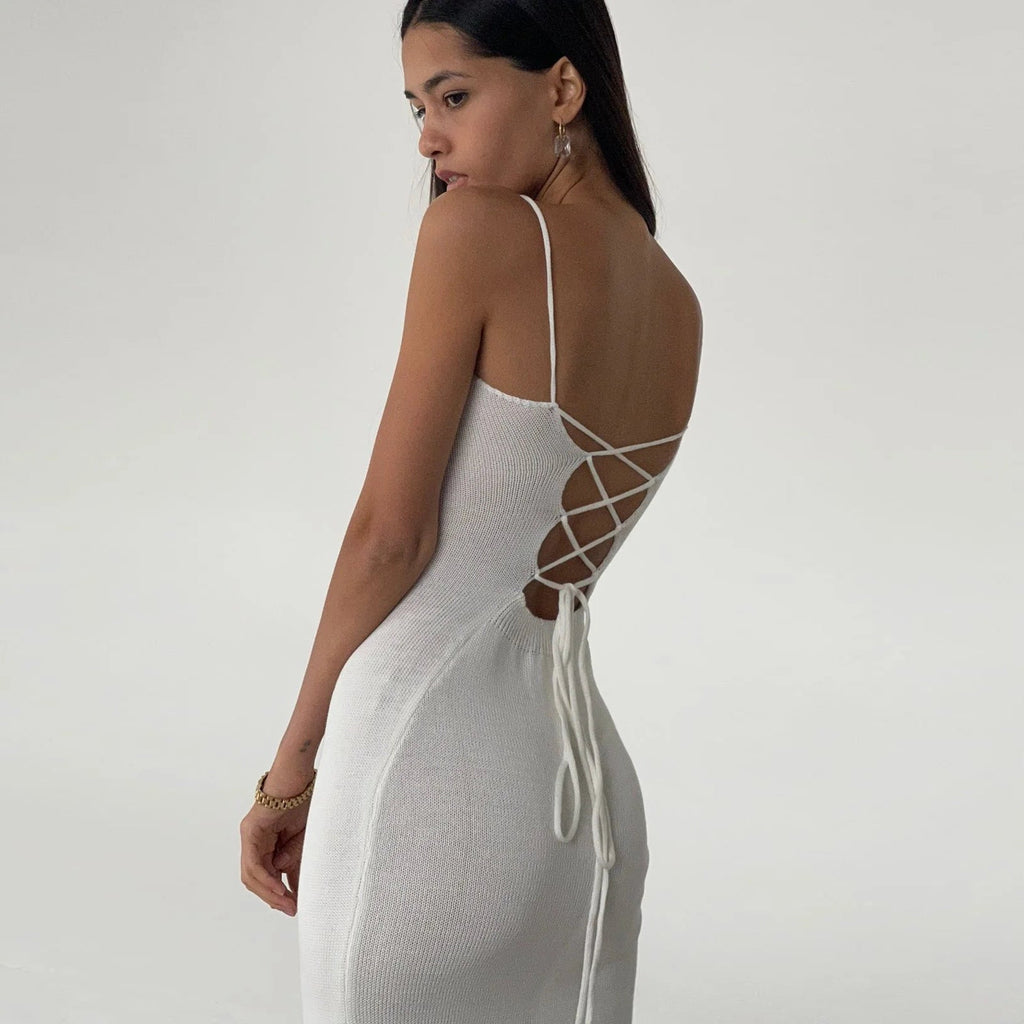 Bare Muse Ivory Cloud-Knit Maxi Dress
