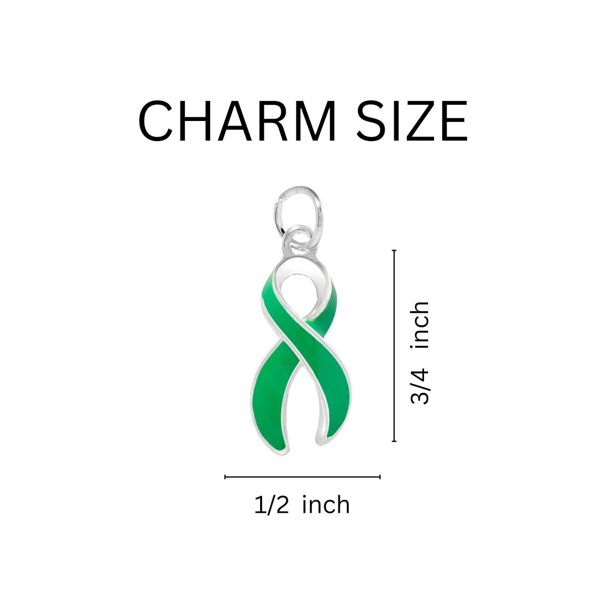 Big Heart Green Ribbon Key Chains