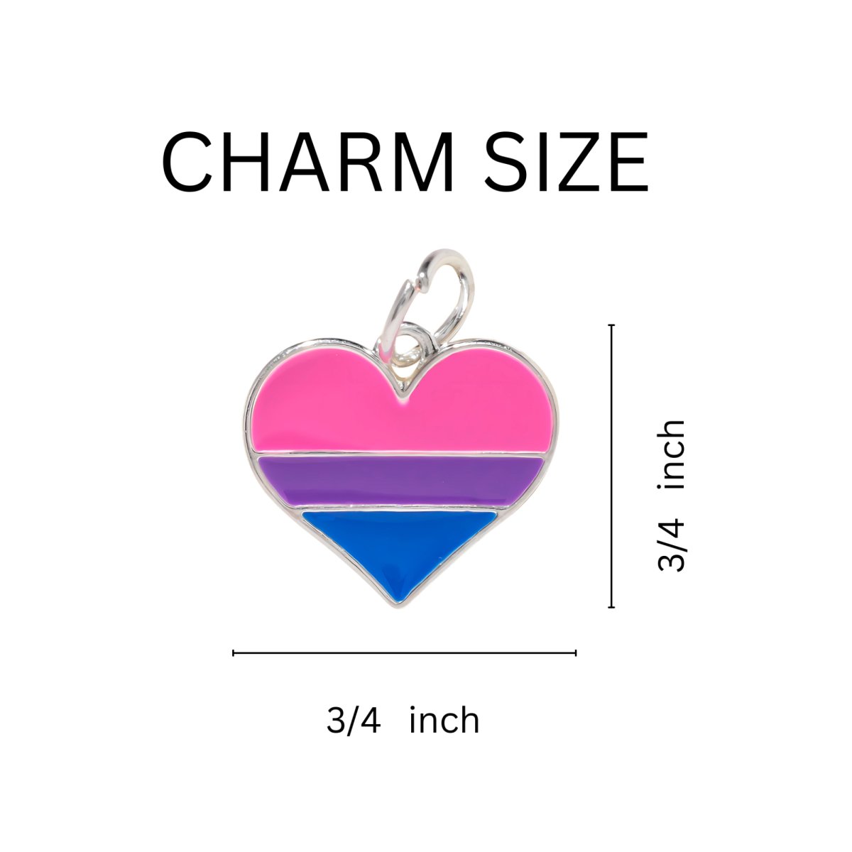Bisexual Heart Shaped Charms