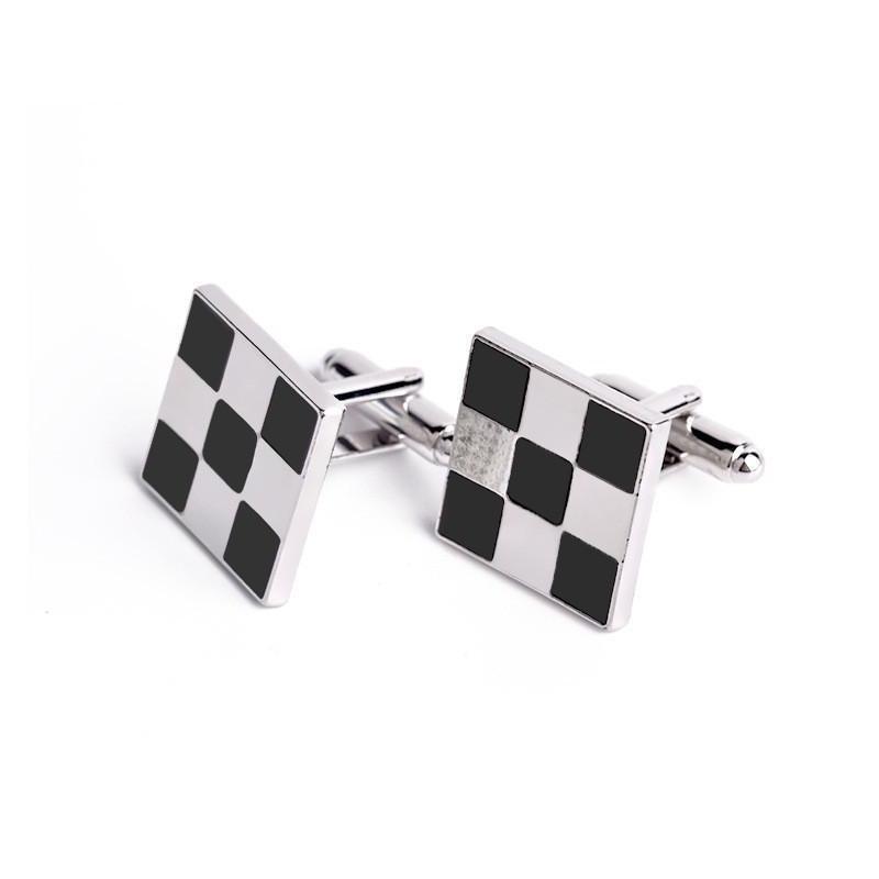 Black and White Checkered Cufflinks