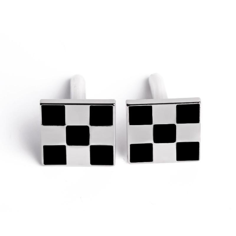 Black and White Checkered Cufflinks