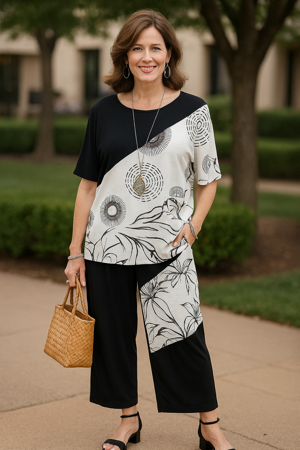 Black And White Wide Pants