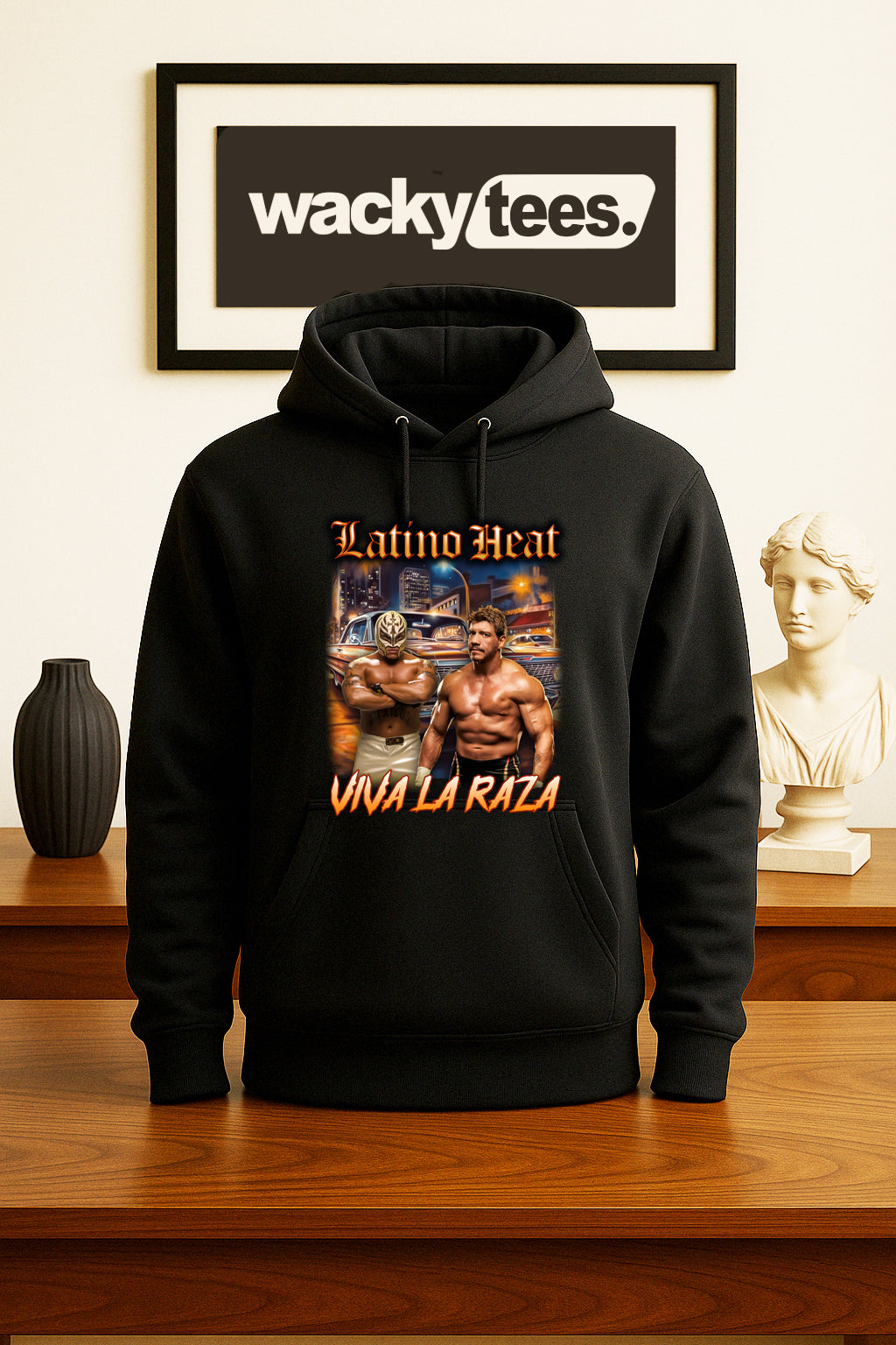 Latino Heat Viva La Raza Lowrider Eddie Guerrero Graphic Tee Shirt