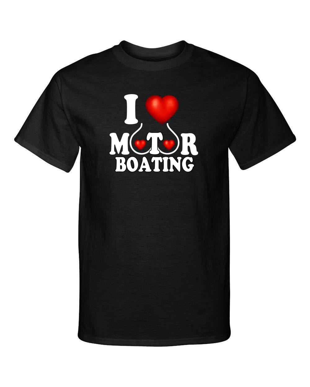 I Love Motor Boating I Heart Boobs Funny Adult Humor Graphic Tee Shirt