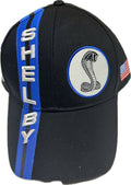 Shelby Cobra Official Black with Blue Stripes Hat