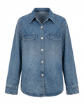 Radiant Rhinestone Denim Shirt