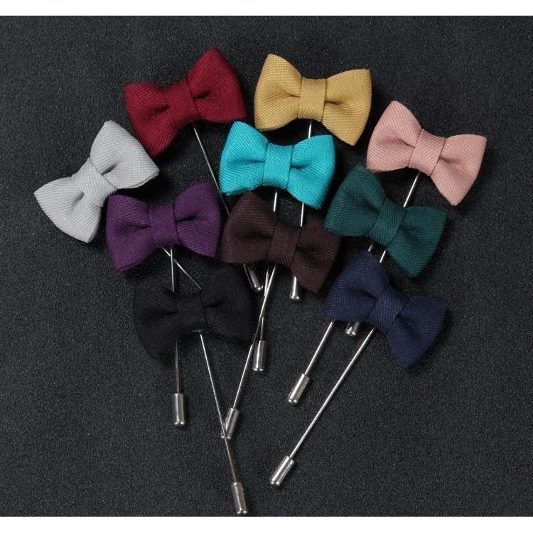 Bow Tie Collection Brooch Boutonnieres - 10 Colors