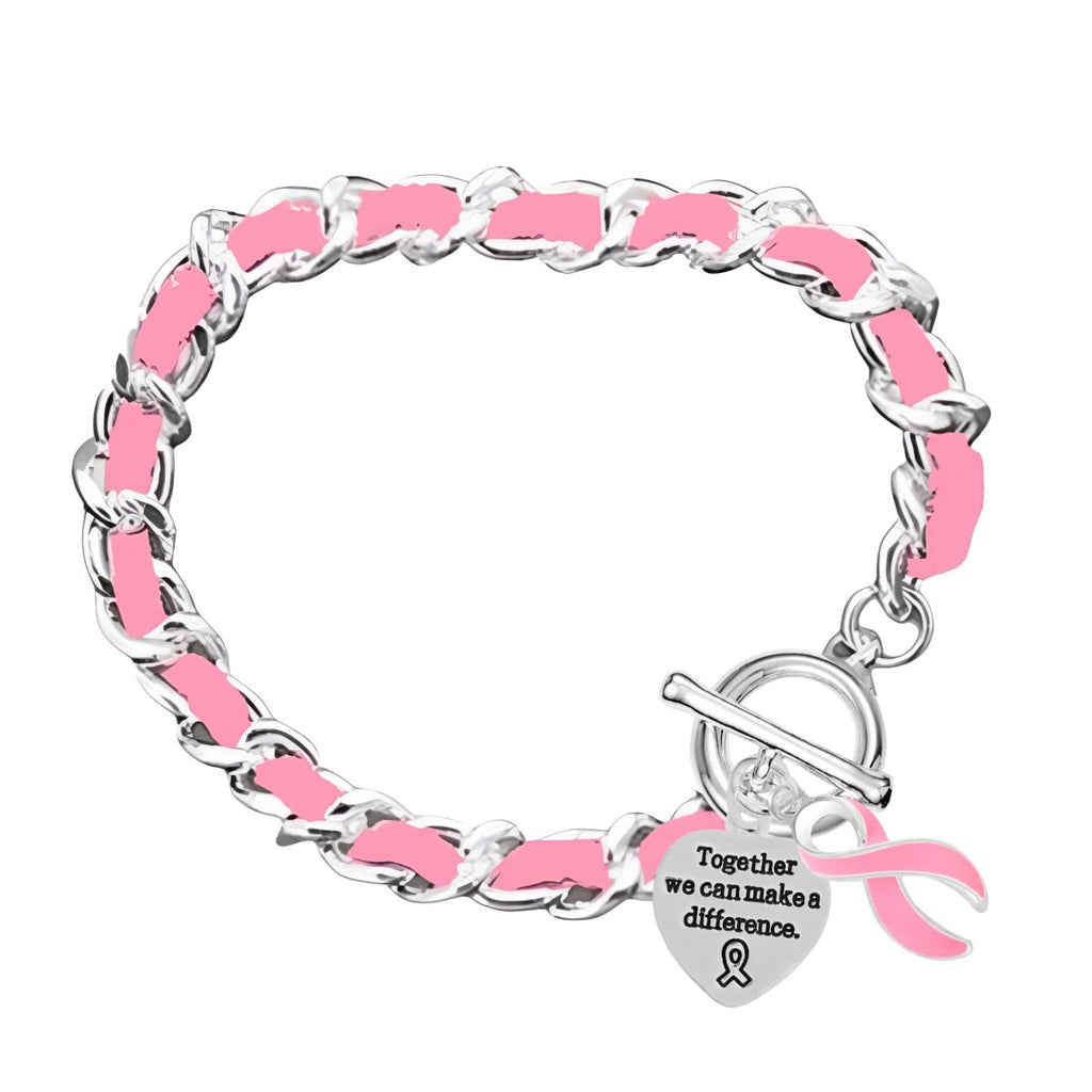 Breast Cancer Leather Rope Awareness Bracelets