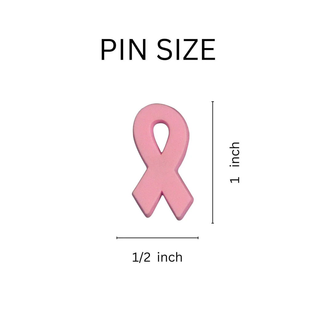 Pink Silicone Ribbon Pins